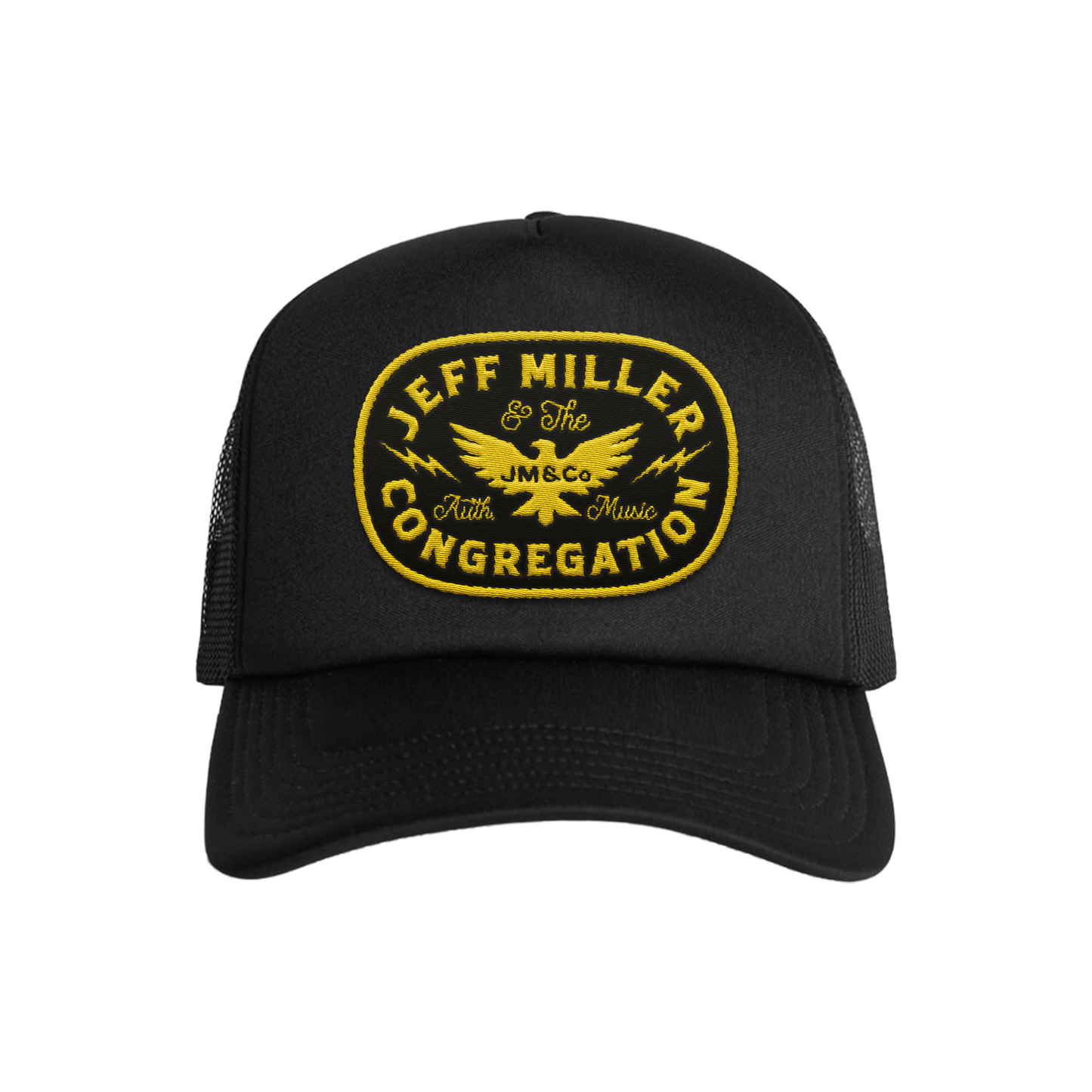 Foam Trucker - Black - Gold Patch