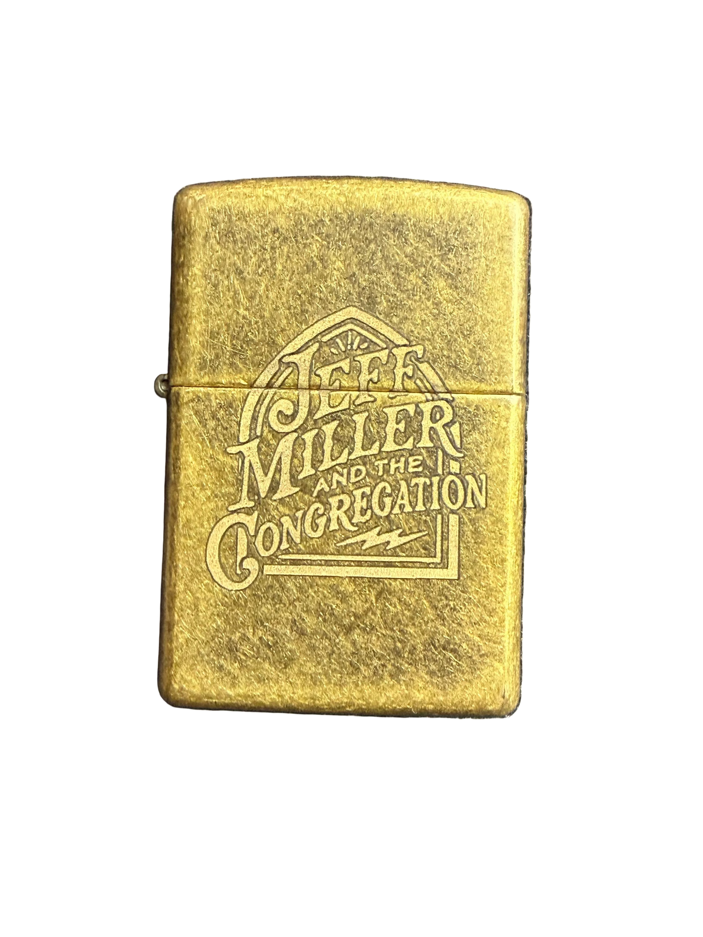 Zippo Logo Lighter - Antique Brass
