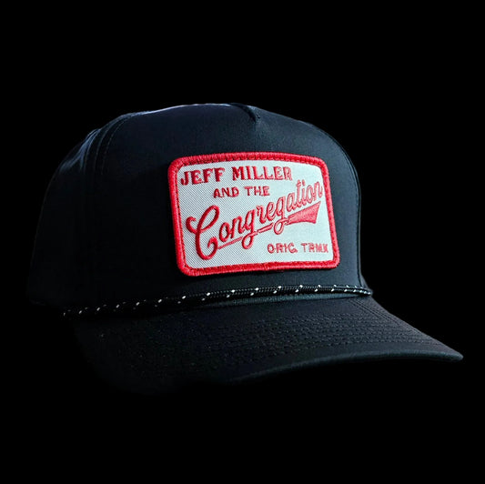 Foam Rope Trucker - Black - Red Patch