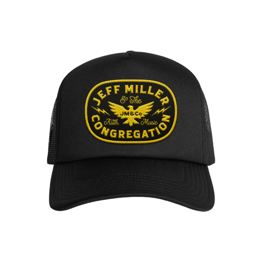Foam Trucker - Black - Gold Patch