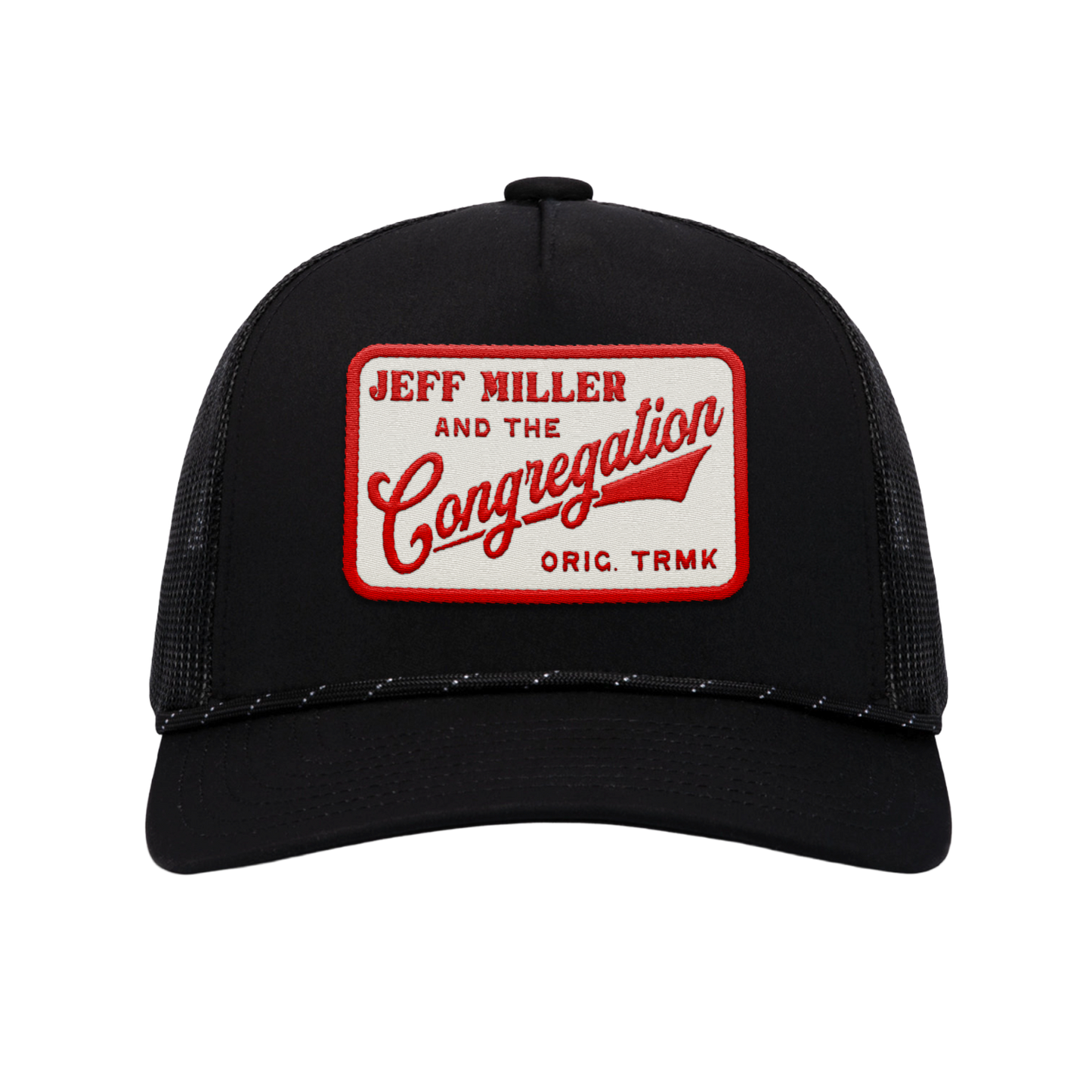Foam Rope Trucker - Black - Red Patch