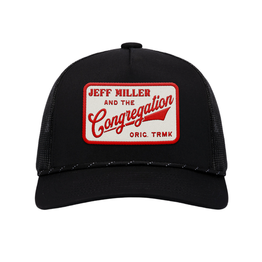 Foam Rope Trucker - Black - Red Patch