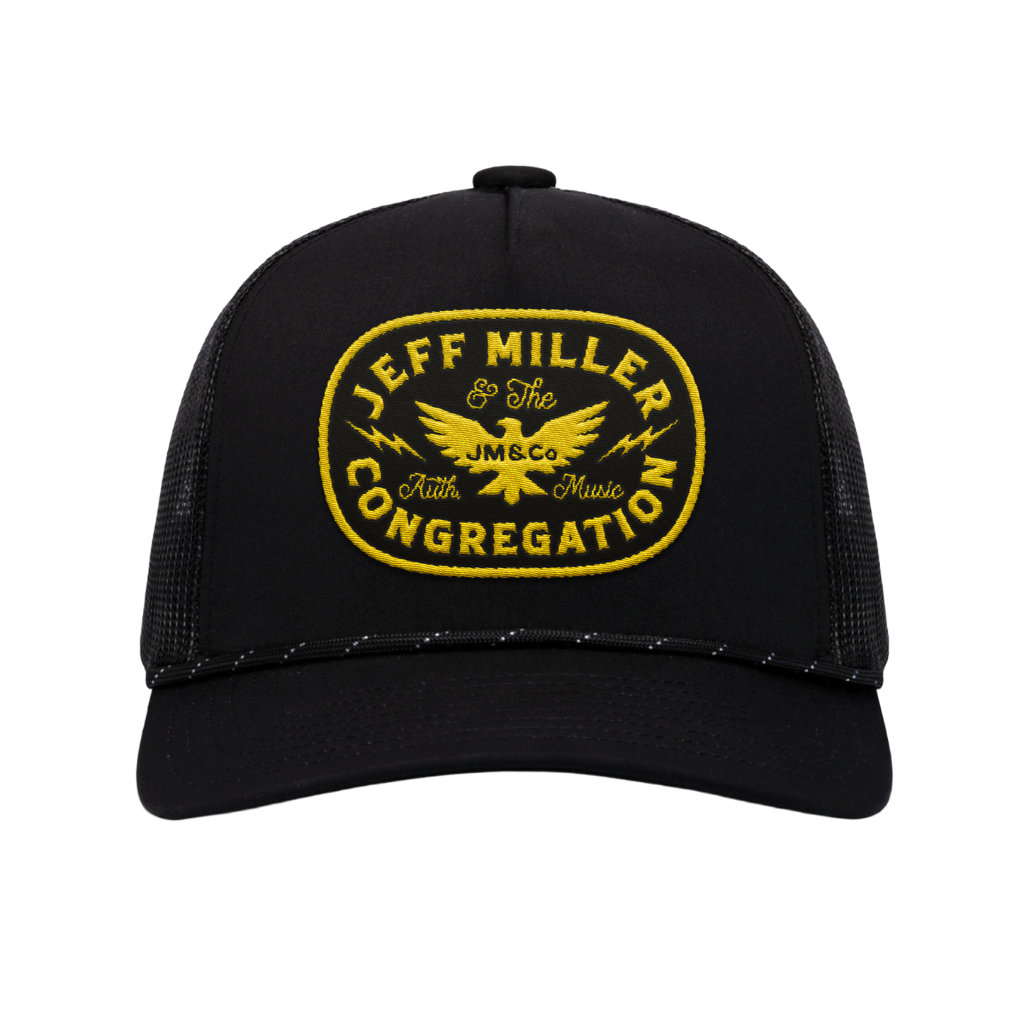 Foam Rope Trucker - Black - Gold Patch