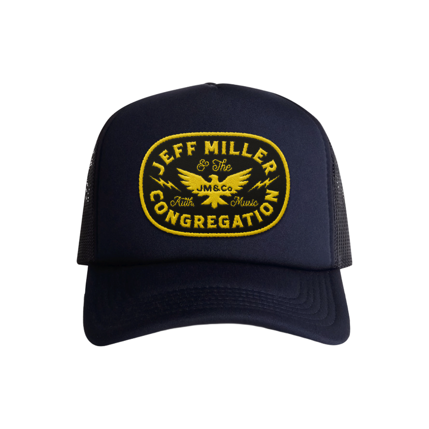 Foam Trucker - Navy - Gold Patch